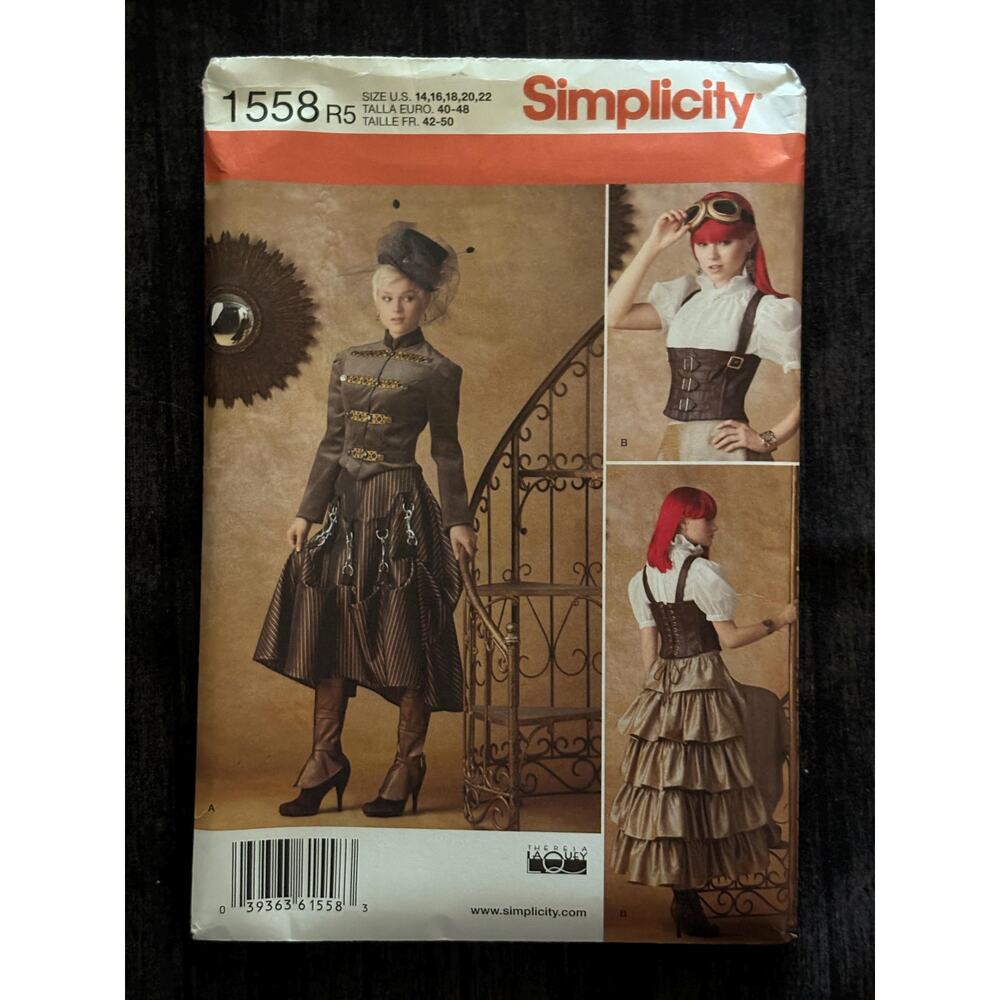 1558 Simplicity Sewing Pattern Misses' Steampunk Costume | R5 Size 14-22